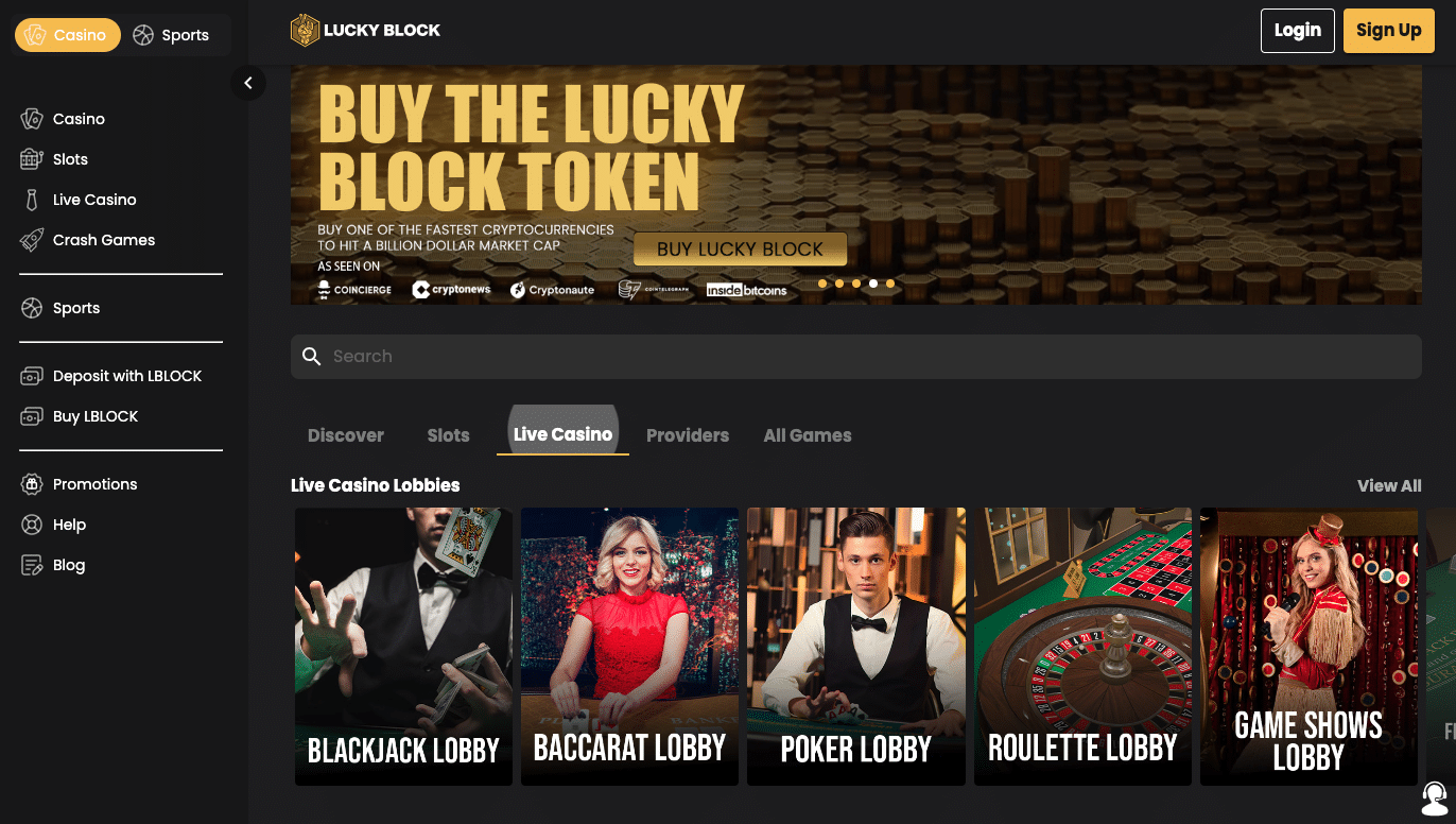 aanmelden bij hoogste winkans casino lucky block